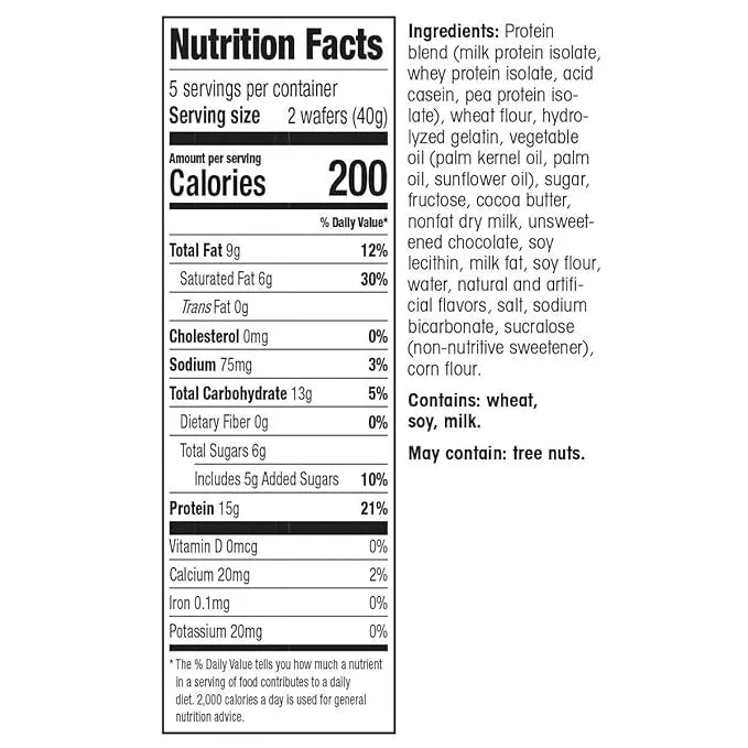 WonderSlim Protein Wafer Snack Bar, Vanilla, 200 Calories, 15g Protein, 0mg Cholesterol (5ct) - Product Image