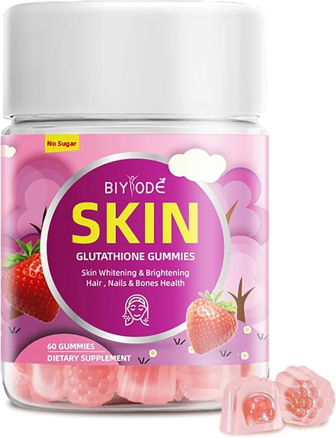 Glutathione Gummies: 1000mg Glutathione/Serving, 100mg Marine B12, Folic Extract.60 Gummies,30 Gummies,30 Day