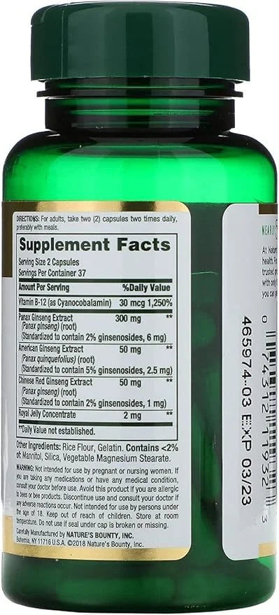 Nature's Bounty Ginseng Complex Plus Royal 75 ea 6)