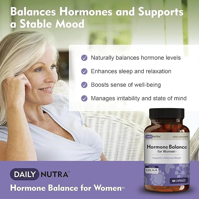Hormone Balance - Women's Serotonin Supplement - KSM-66 Ashwagandha, Dong Quai, Chaste Tree Berry, Rhodiola, & Cocoa Bean ...