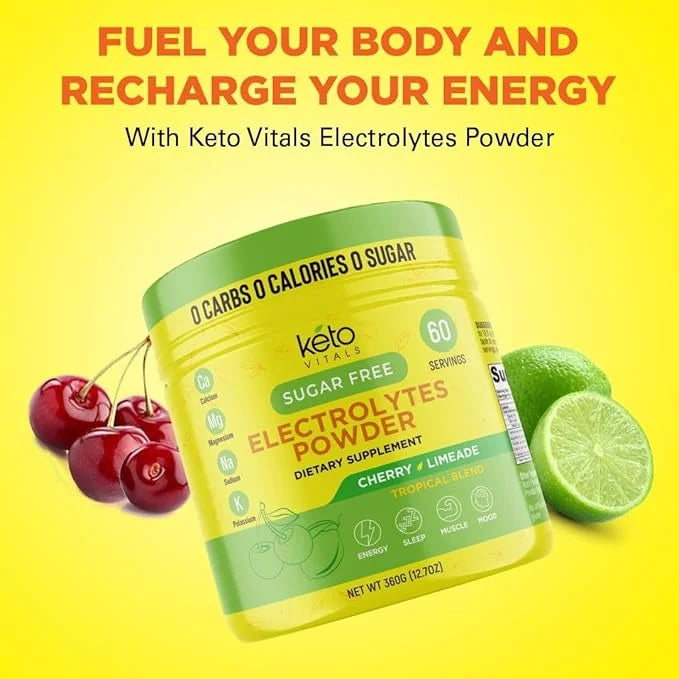 Keto Vitals Electrolytes Powder | Keto-Friendly Electrolytes with Potassium, Magnesium, Sodium, Calcium | Keto Electrolyte...