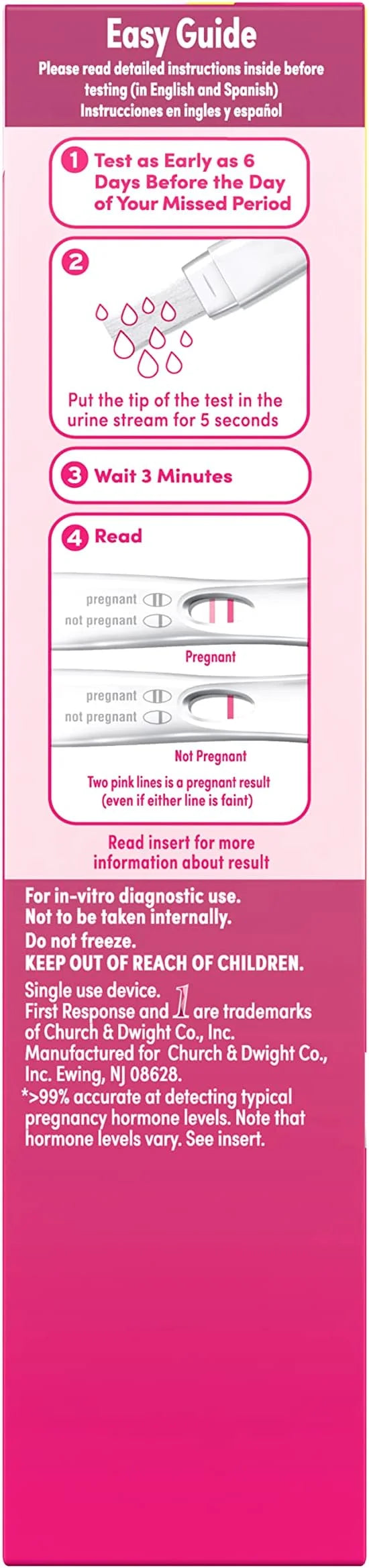 First Response Early Result Pregnancy Test, 3 Count(Pack 1)(Packaging &