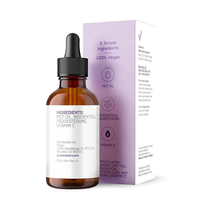 Proov Balancing Oil for Face and Body with 2500 mg bio-identical USP Natural Progesterone, MCT Oil and Vitamin E Oil l Veg...