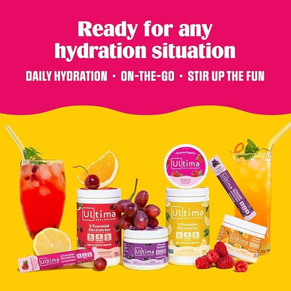 Ultima Replenisher Daily Electrolyte Powder Drink Mix – Passionfruit, 20 Stickpacks – Hydration Packets with 6 Electrolyte...
