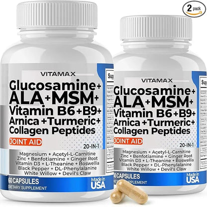 Glucosamine MSM Turmeric ALCAR Boswellia ALA 120ct