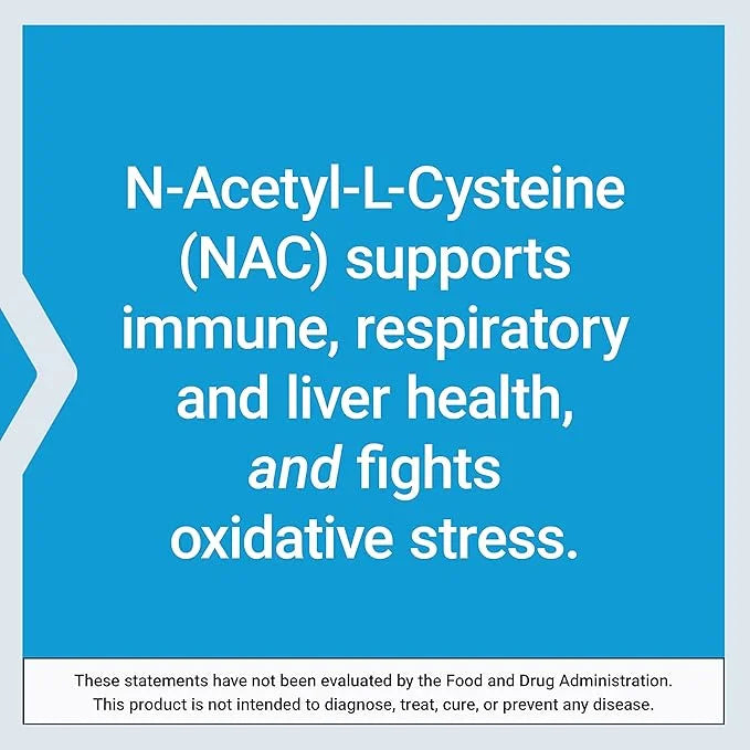 Life Extension N-Acetyl-L-Cysteine (NAC), Immune, Respiratory, 600 mg, 60 Capsules