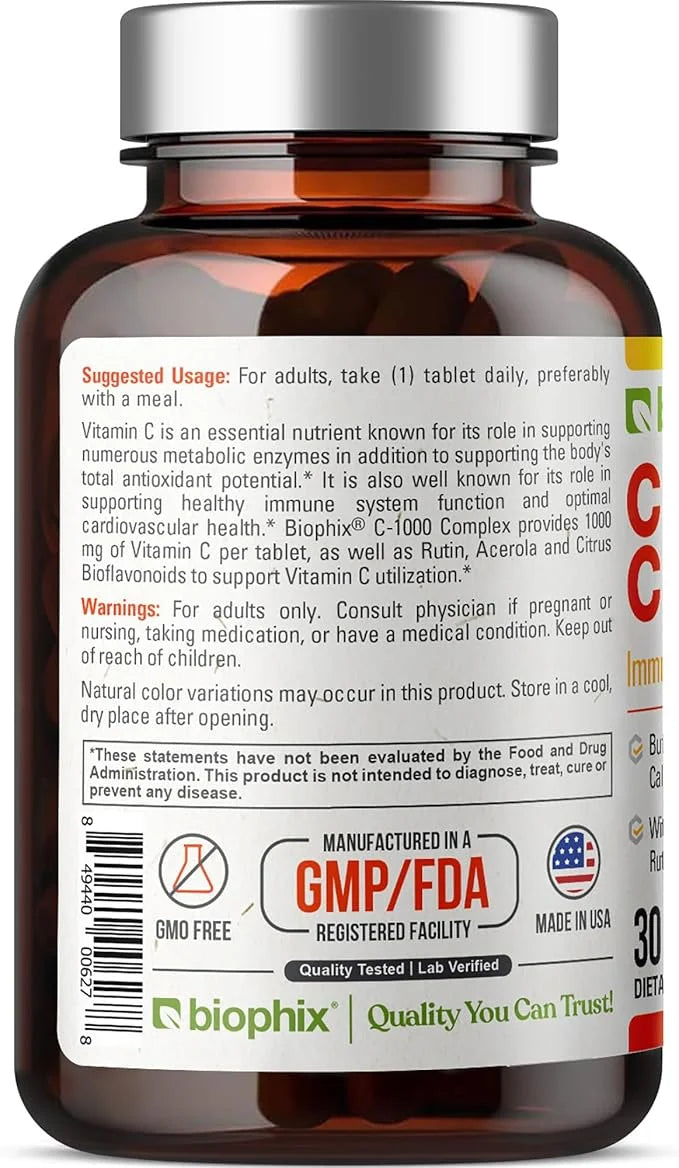 biophix Vitamin C-1000 mg 30 Tablets Complex
