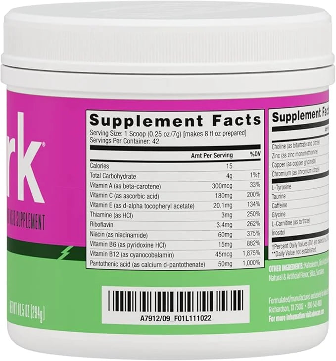 AdvoCare Spark Vitamin & Amino Acid Supplement - Focus & Energy Drink Powder Mix with Vitamin A, B-6, C & E - Also Include...