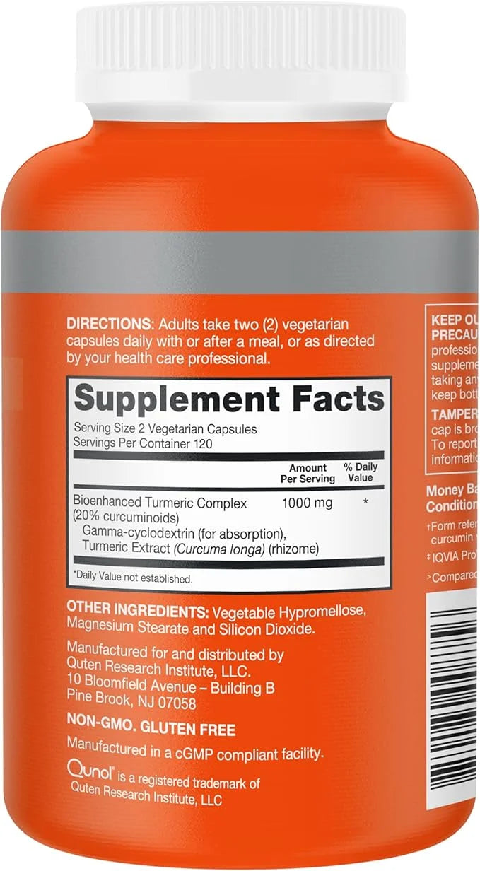 Qunol Turmeric Curcumin Supplement, Turmeric 1000mg 240 Count 1)