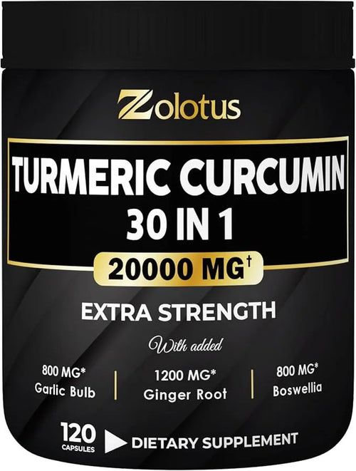 30 in 1 Turmeric Curcumin + 95% Curcuminoids, 20000mg, with 120 Capsules