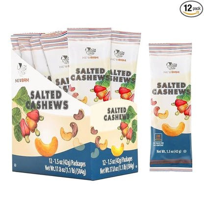 NEWBAM - Sea Salt Cashews Snack, 12 Pack (1.5oz), Keto