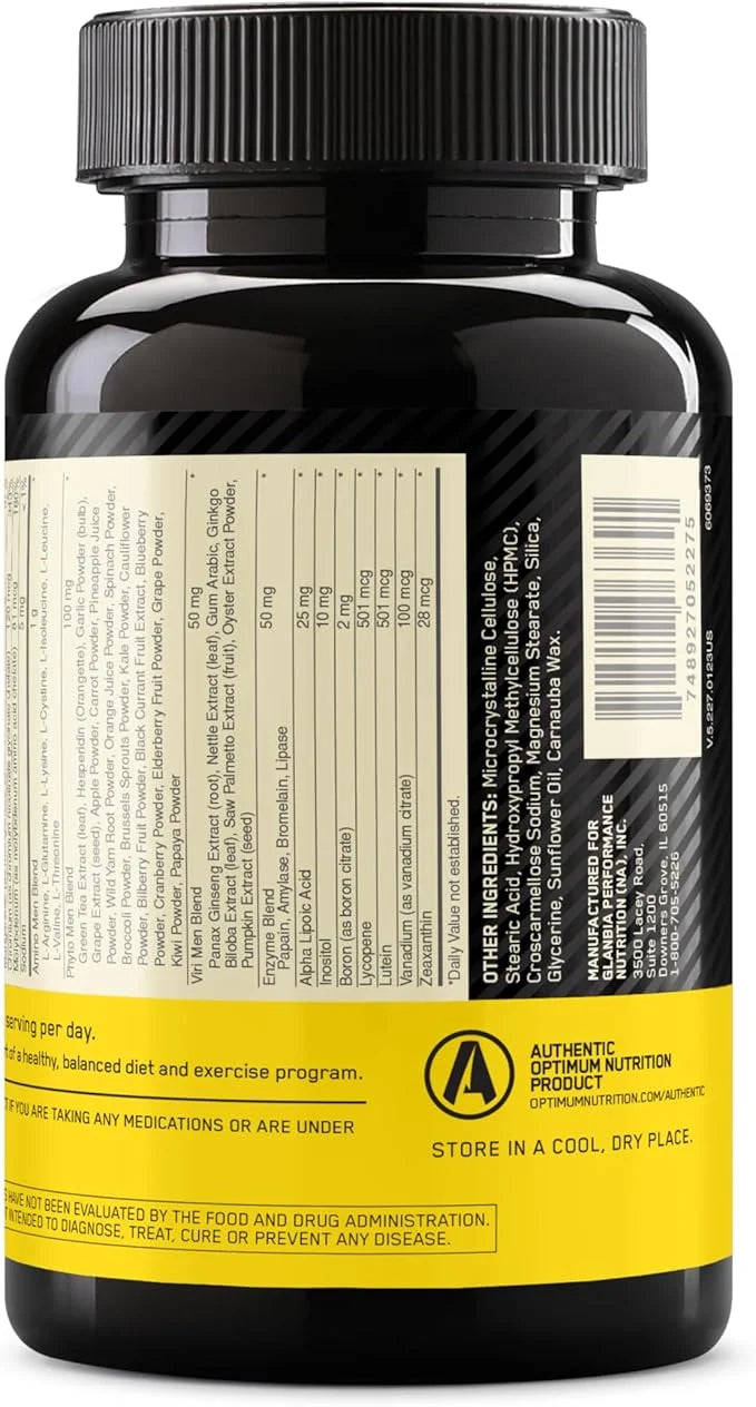 Optimum Nutrition Opti-Men, Vitamin C, Zinc B12 for 150 Count