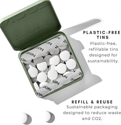 NOOZ Focus Mints - Caffeine-Free Brain Booster for Mental Clarity - Fresh Mint Flavor | Sugar-Free, Travel-Friendly Supple...