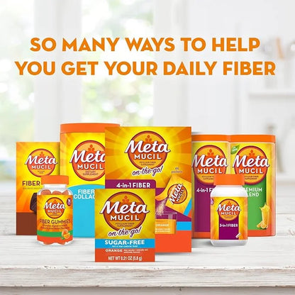 Metamucil On-The-Go, Psyllium Husk Fiber Supplement, 4-in-1 Fiber 30 Count 2 Packs (60 Count