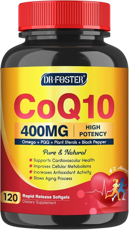 CoQ10 400mg SoftGels COQ10 CQ10 Coenzyme Q10 Supplement, 3, and 120 Servings