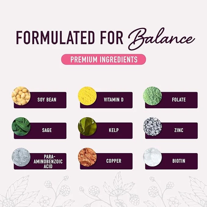 Menopause Support Gummies | Hormone Balance Relief for Hot Flashes, Night Sweats, Mood Swings, & Bloating | with Phytoestr...