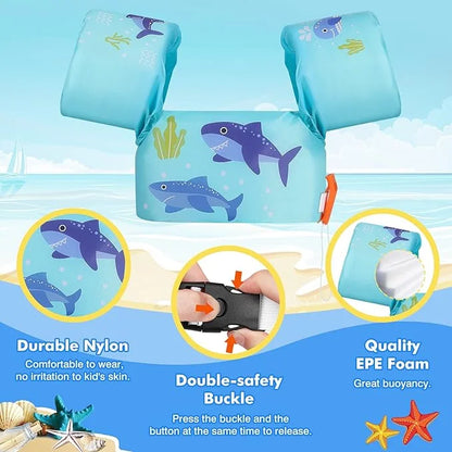 Moko Toddler Swim Vest for Kids, 20-50 lbs/22-66 lbs Clearance Swim Arm Band Cartoon Swimming Wings Pool Float Vests Sleev...