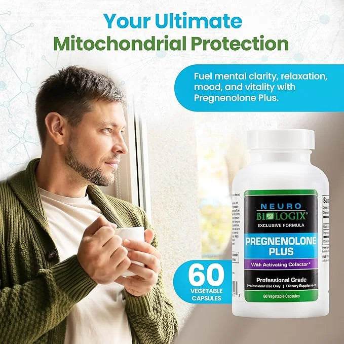 Pregnenolone Plus - Optimal Pregnenolone Supplement for Women to Support Energy, Mood & Mental Clarity - Promotes Mitochon...