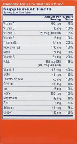 One A Day Women’s Multivitamin, Supplement B12, Biotin, 100 count