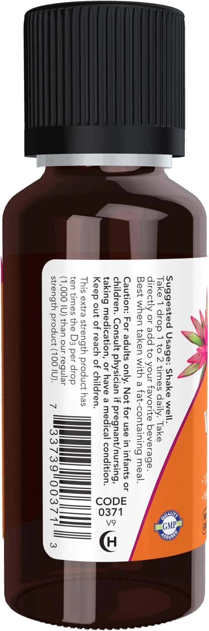 NOW Supplements, Liquid Vitamin D-3, Extra 1-Ounce