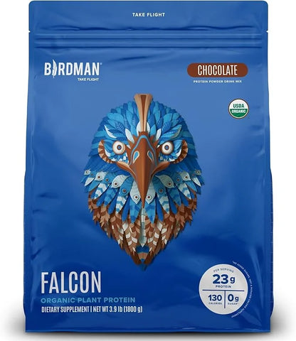 BIRDMAN Falcon Vegan Protein Powder Organic, Stevia & Sugar Free, Plant Based Protein, Low Carb, Dairy Free, Keto, Non Whe...