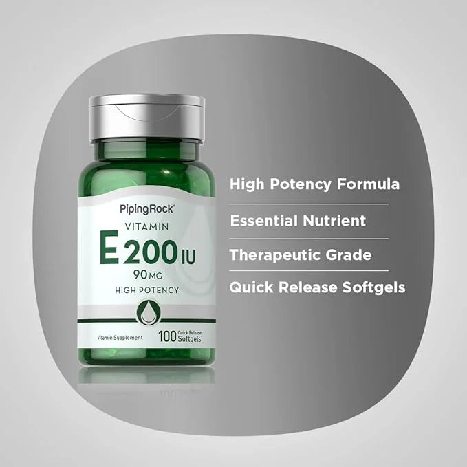 Piping Rock Vitamin E 200 IU 90mg | 100 Softgel