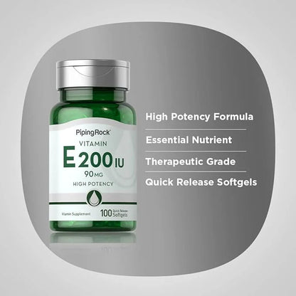 Piping Rock Vitamin E 200 IU 90mg | 100 Softgel
