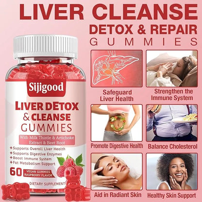 Liver Cleanse Detox & Repair Gummies 1000mg Silymarin 60 Vegan