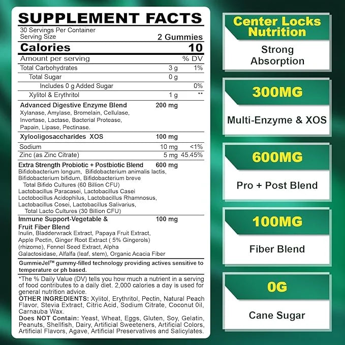 Digestive Enzymes with Probiotics and Prebiotics 1000mg Super 90Billion CFU