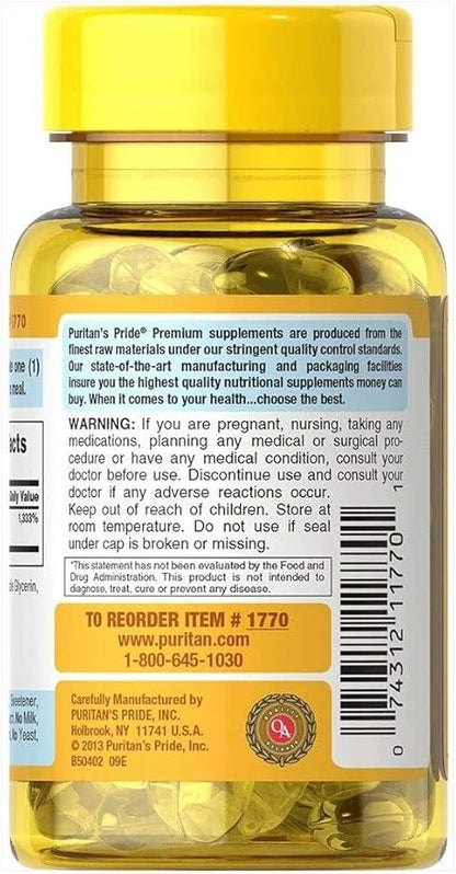Puritan's Pride Vitamin E-400 Iu Softgels, 100 Count