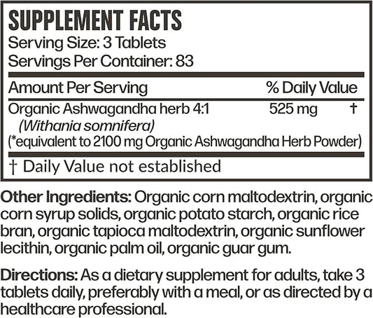 Futurebiotics Certified Organic Ashwagandha Stress Mood 250 Organic
