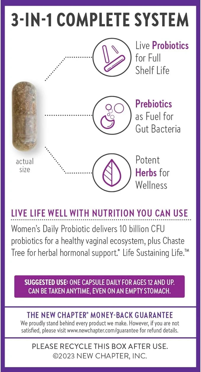 New Chapter Probiotics for Women 30 ct (1 Month 100% Vegan