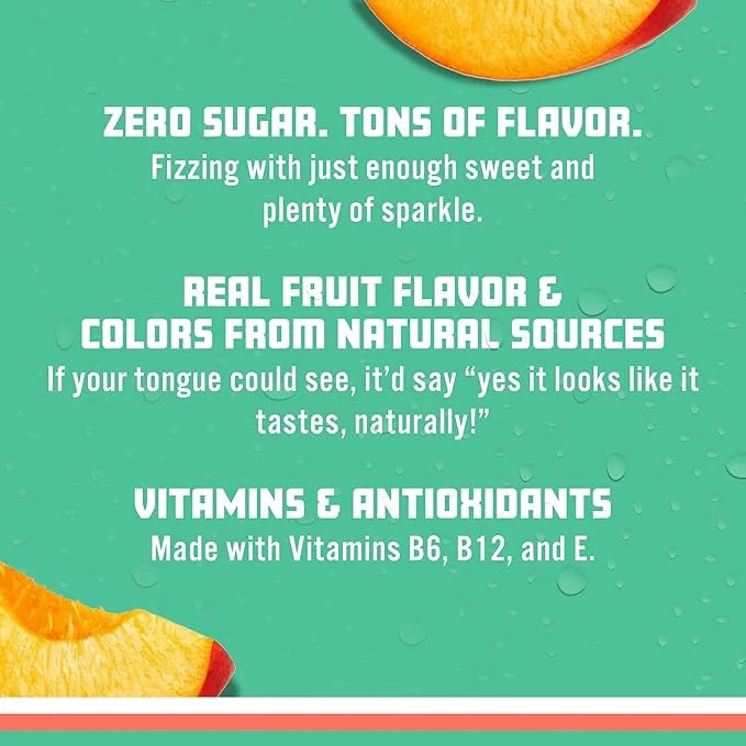 Sparkling Ice, Peach Nectarine Sparkling Water, Zero Sugar Flavored Water, with Vitamins and Antioxidants, Low Calorie Bev...