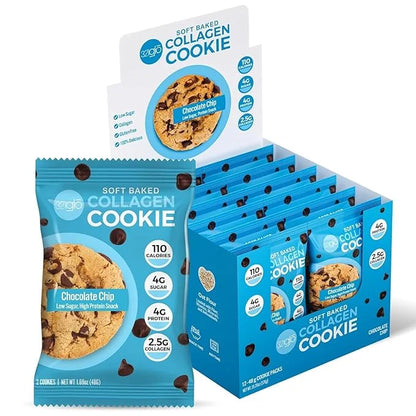 321glo Collagen Cookies | Soft Baked, High Protein Cookies | Low Carb, Low Sugar | Keto Snack for Women, Men, & Kids | 12 ...