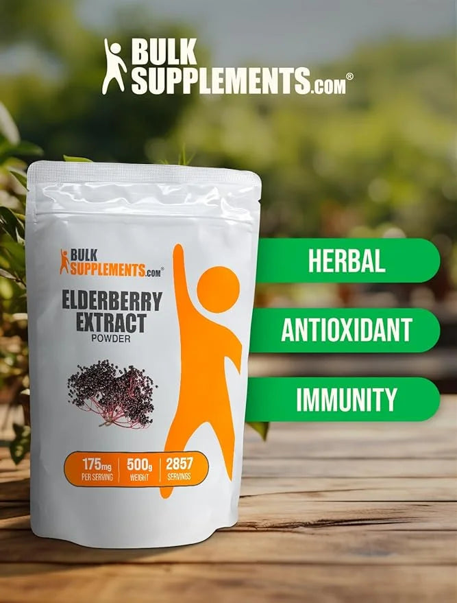 BulkSupplements.com Elderberry Extract Powder 175mg per 500g (1.1 (1.1 lbs) 1)