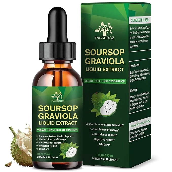 (1 Pack) Soursop Liquid Drops Plus Sea Moss Extract, Graviola Soursop Bitters Liquid Extract for Cell Support & Regenerati...