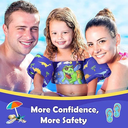 Moko Toddler Swim Vest for Kids, 20-50 lbs/22-66 lbs Clearance Swim Arm Band Cartoon Swimming Wings Pool Float Vests Sleev...