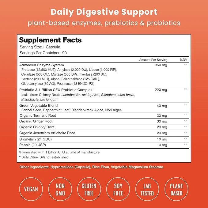 NutraChamps Digestive Enzymes with Probiotics and 90 Vegan