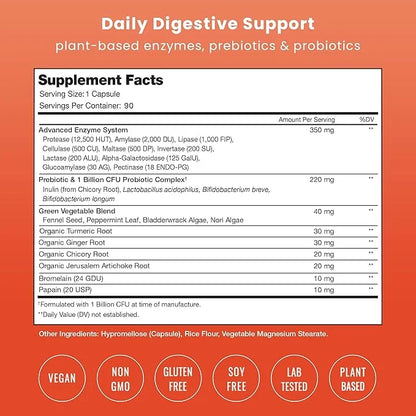 NutraChamps Digestive Enzymes with Probiotics and 90 Vegan