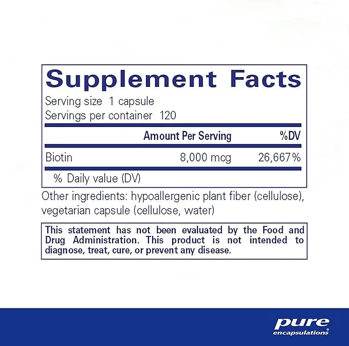 Pure Encapsulations Biotin 8 mg 120 Capsules