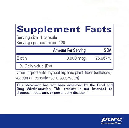 Pure Encapsulations Biotin 8 mg 120 Capsules