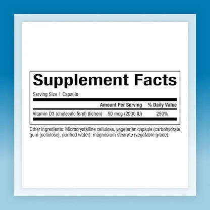 Natural Factors, Vegan Vitamin D3 2000 90 Capsules