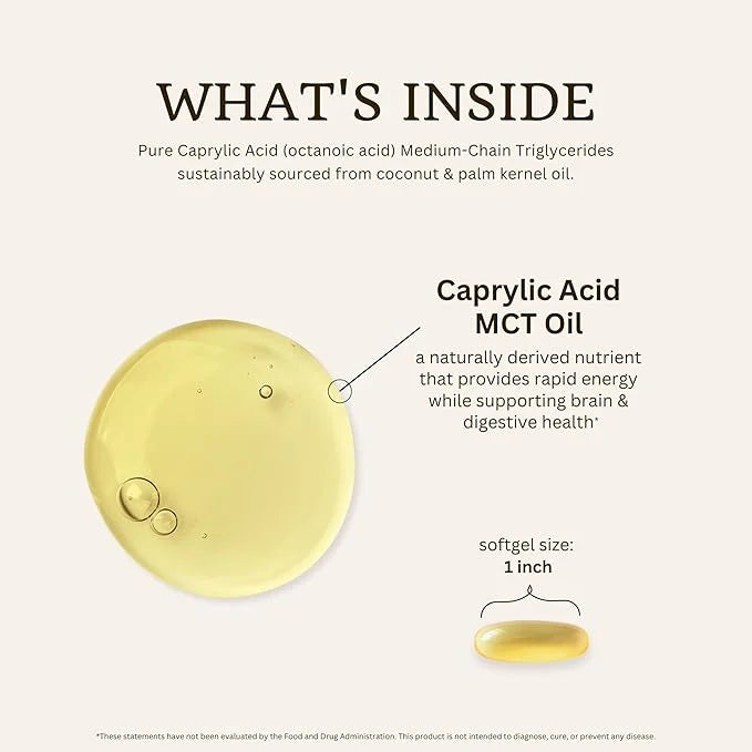 VTC VitaTradingCo. C8 MCT Oil Capsules | Naturally Derived Caprylic C8 Supplement | Coconut Oil Pills | Sustained Energy |...