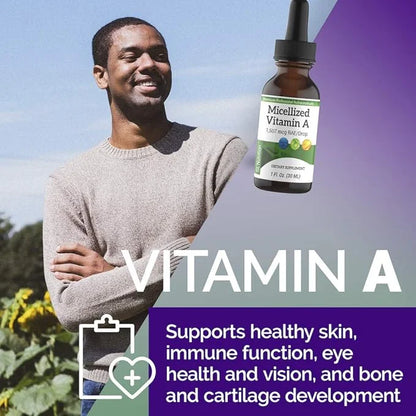 Micellized Vitamin A Drops 1,507mcg RAE 5025IU per 1 Oz