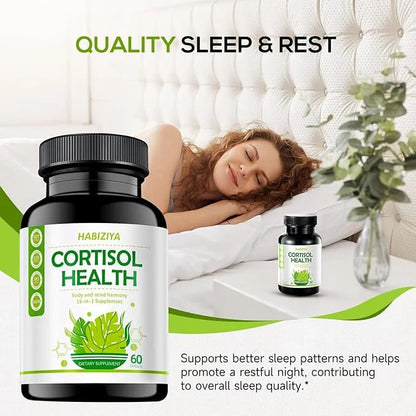 Cortisol Support Supplement with Magnesium Glycinate, L-Theanine, Ashwagandha, Phosphatidylserine,Rhodiola Rosea 15-in-1 H...
