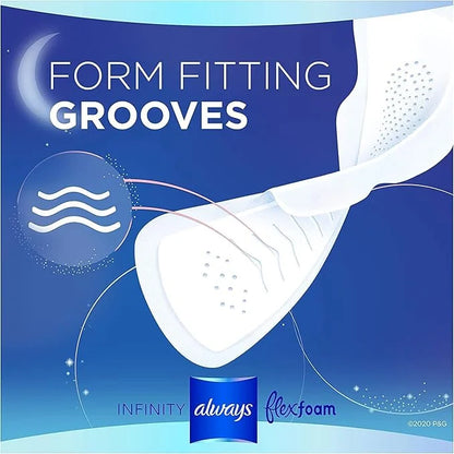 Always Infinity Feminine Pads For Women, 5 Extra 22 Count 6 Packs (132 Count