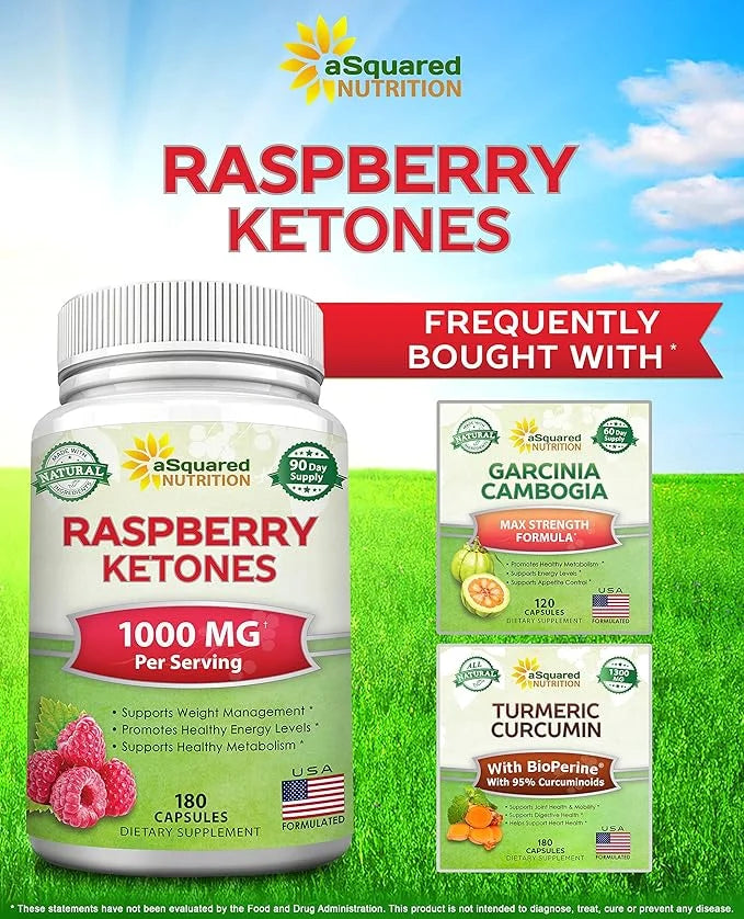 aSquared Nutrition Natural Raspberry Ketones 1000mg-180