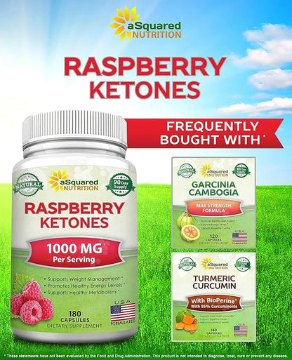 aSquared Nutrition Natural Raspberry Ketones 1000mg-180