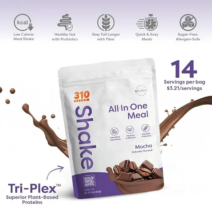 310 Nutrition Meal Replacement Shake - Fiber-Rich Superfood Blend - Low Carb, Keto & Paleo Friendly, Gluten-Free, 26 Essen...