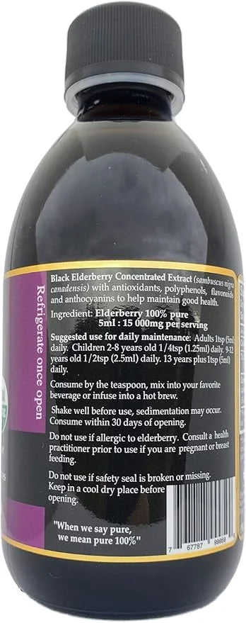Elderberry Concentrated Extract for Immune System 8.45 Ounces 100% Pure